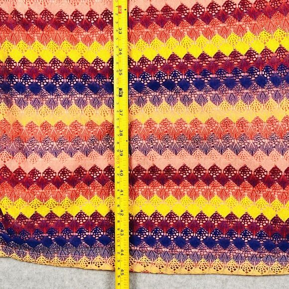 Wild Fable Maxi Dress Womens XL Colorful Crochet Bodycon Gown Tie Neck Boho - Picture 12 of 16